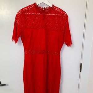 Elegant Red Lace Dress